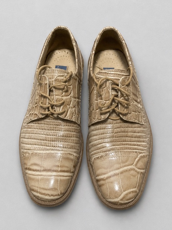 Giorgio Brutini Other - Giorgio Brutini Men's Snakeskin Embossed Lace-Up Dress Shoes in Beige 8.5